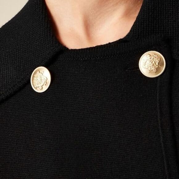 NWOT J. Crew Warwick Sweater Blazer Gold Button Detail Black XS - Picture 5 of 11